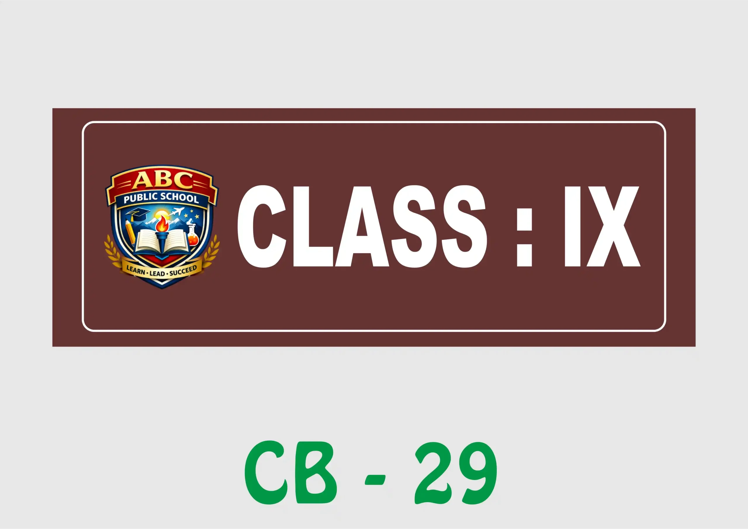CB - 29 Wall Name Plate - Class IX - Image 1