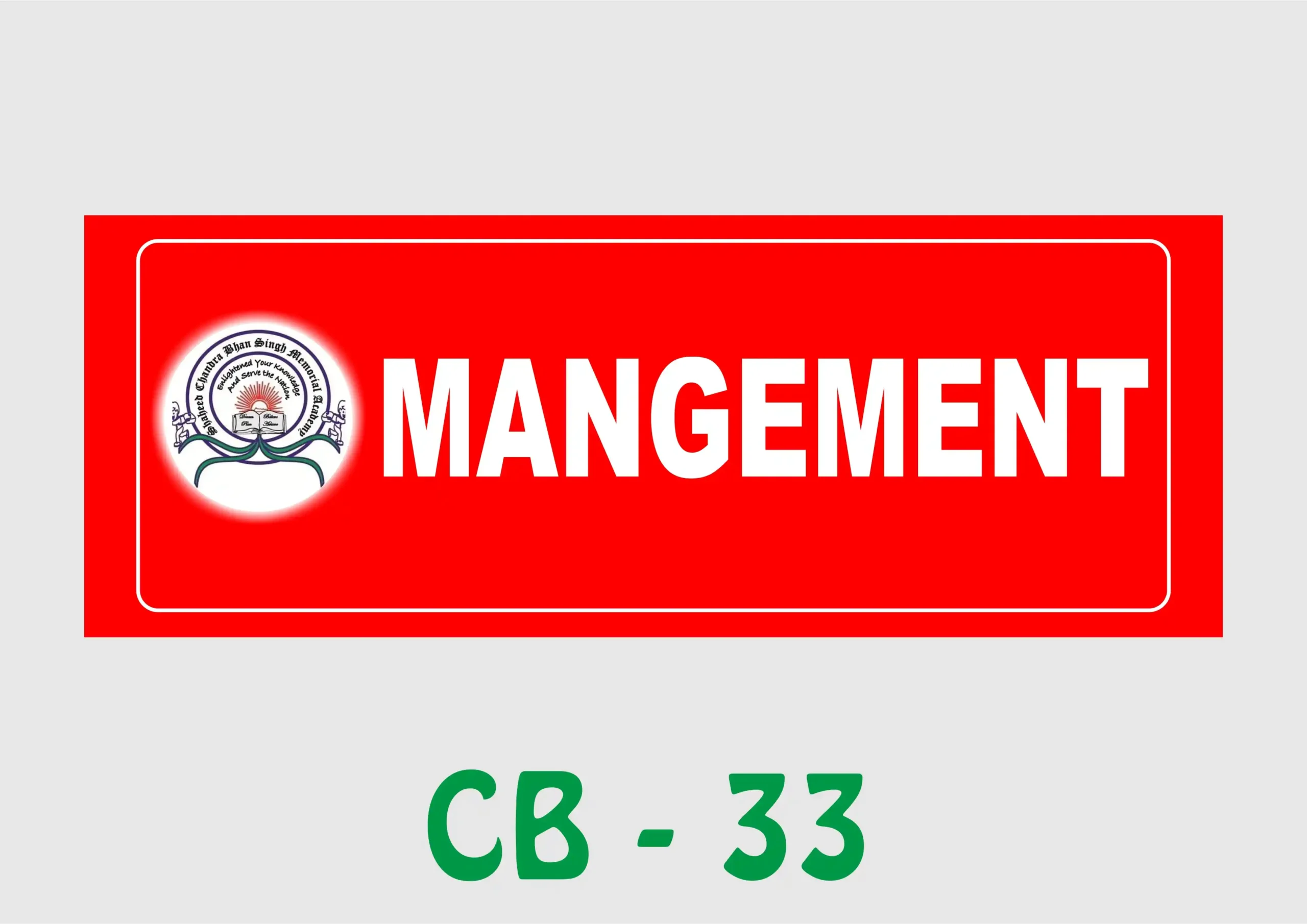CB - 33 Wall Name Plate - Management - Image 1
