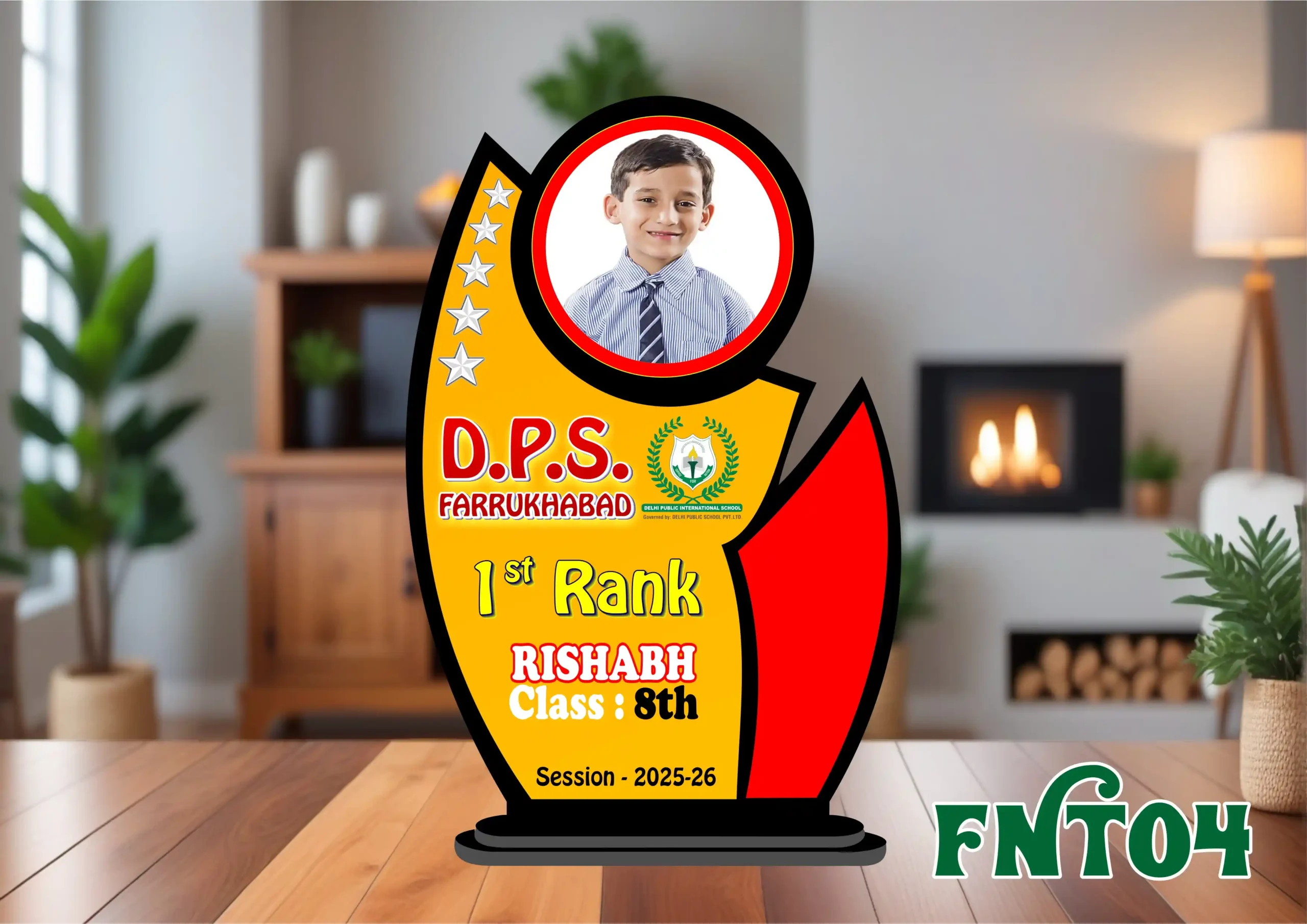 FNT04- 1 Customised Printed Trophy - FNT04 - Image 1