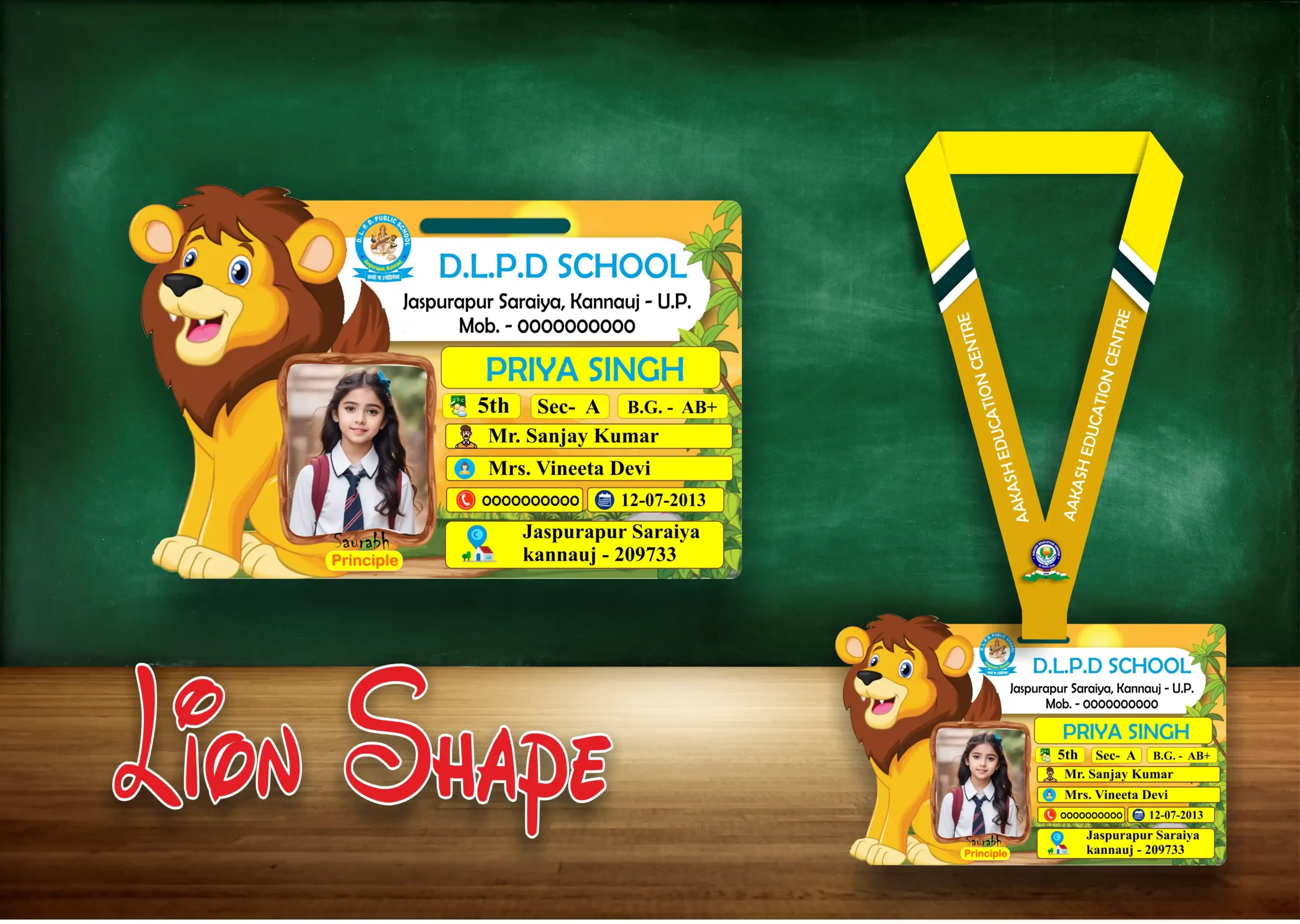 LION SHAPE ACRLIC ID CARD . Lion Shape Acrylic ID Card - Image 1