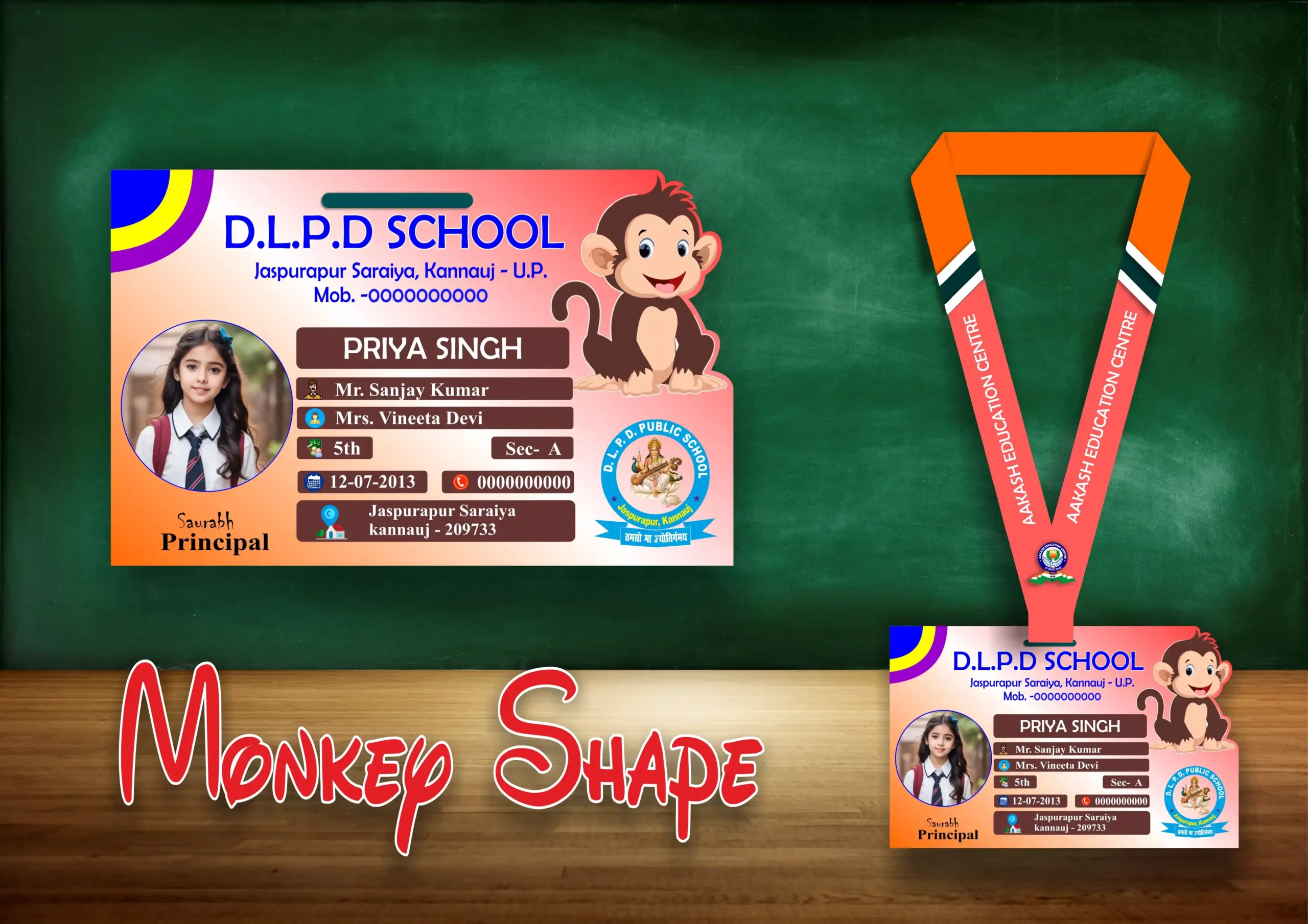 MONKEY SHAPE ACRLIC ID CARD Monkey Shape Acrylic ID Card - Image 1