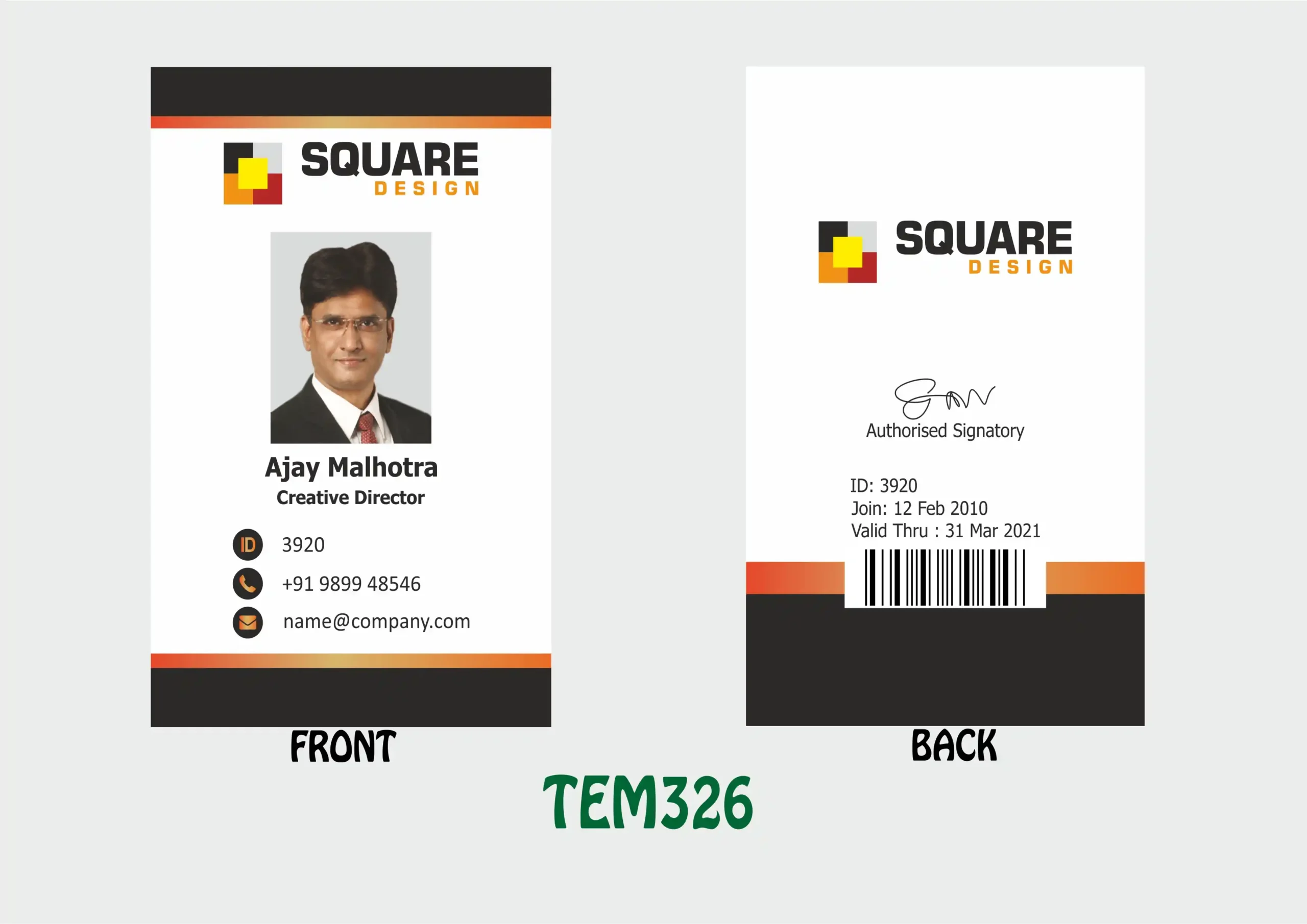 TEM-326 ID Card - TEM326 - Image 1