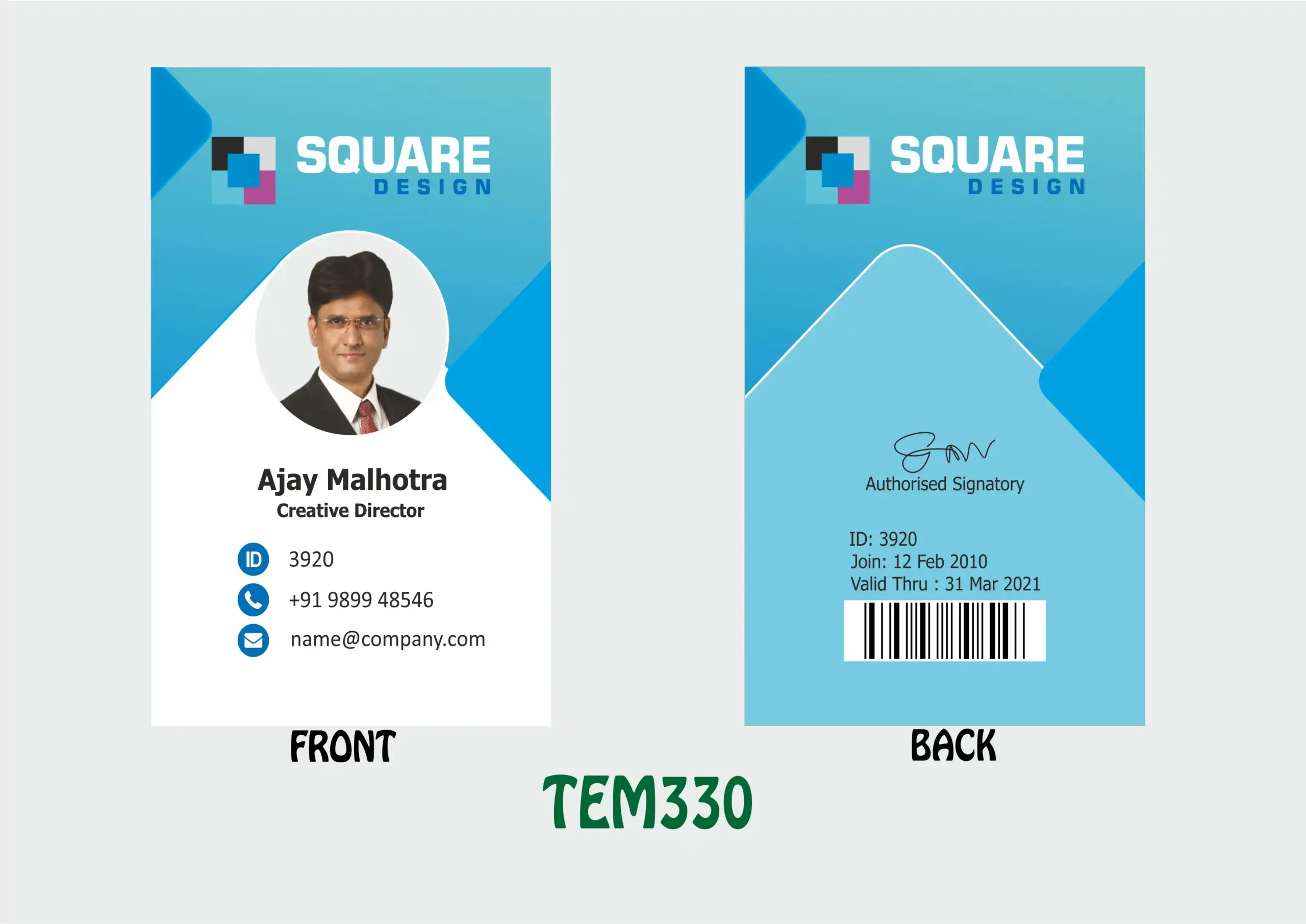 TEM-330 ID Card - TEM330 - Image 1