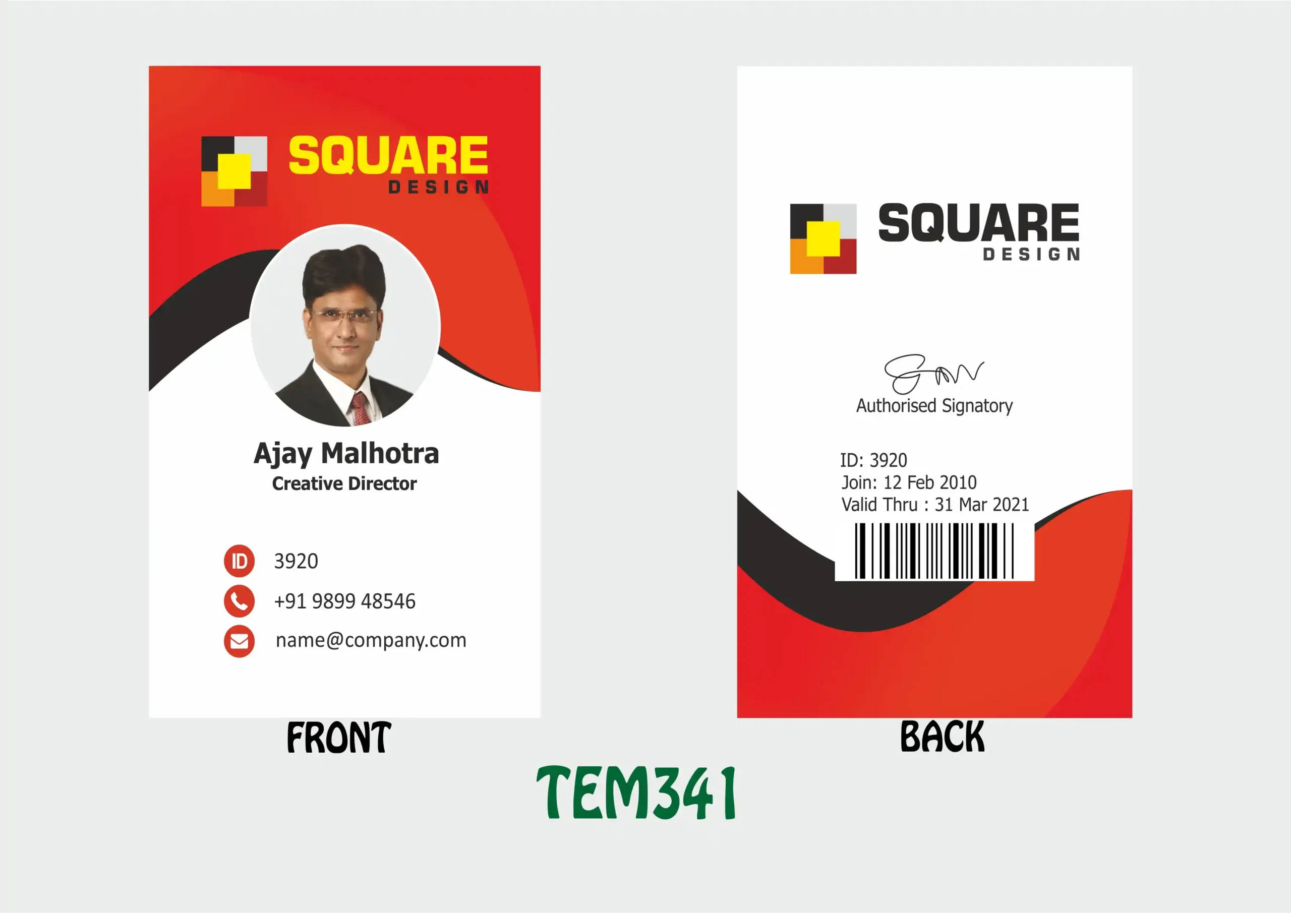 TEM-341 ID Card - TEM341 - Image 1