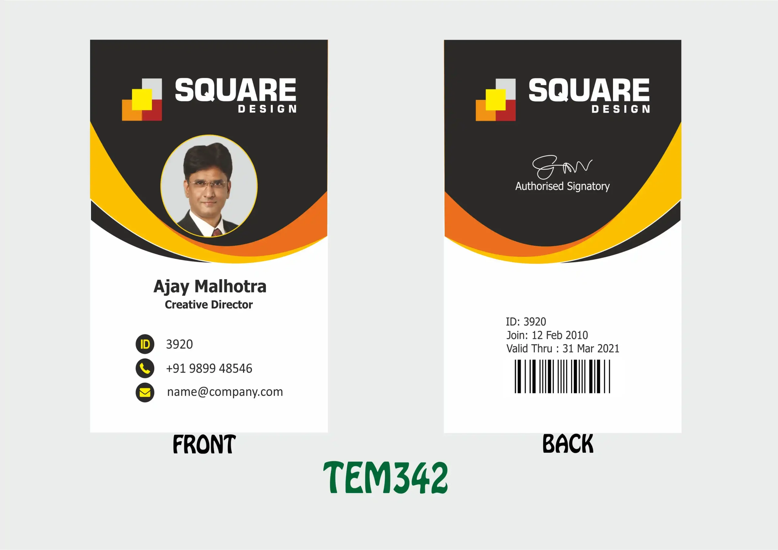 TEM-342 ID Card - TEM342 - Image 1