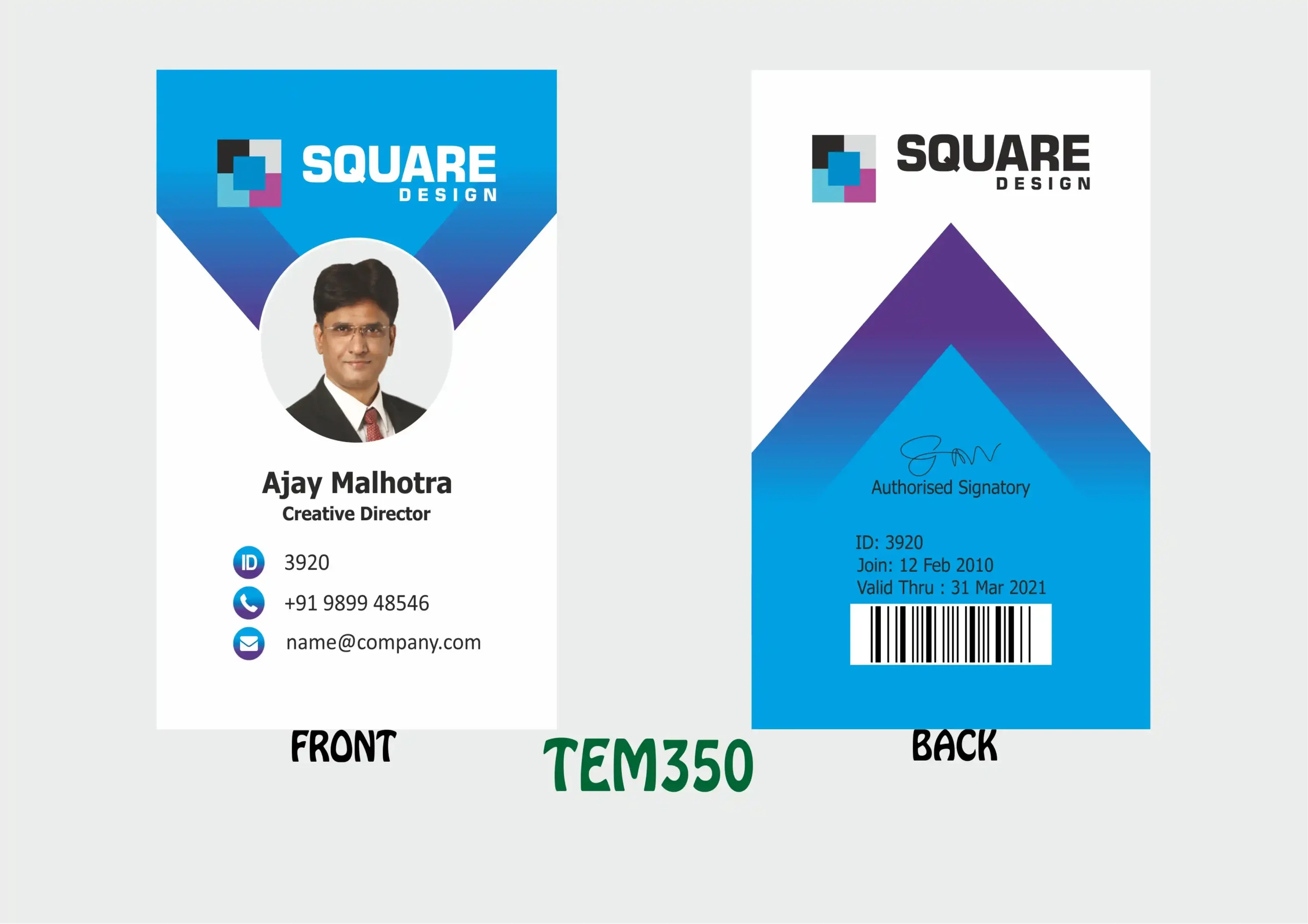TEM-350 ID Card - TEM350 - Image 1