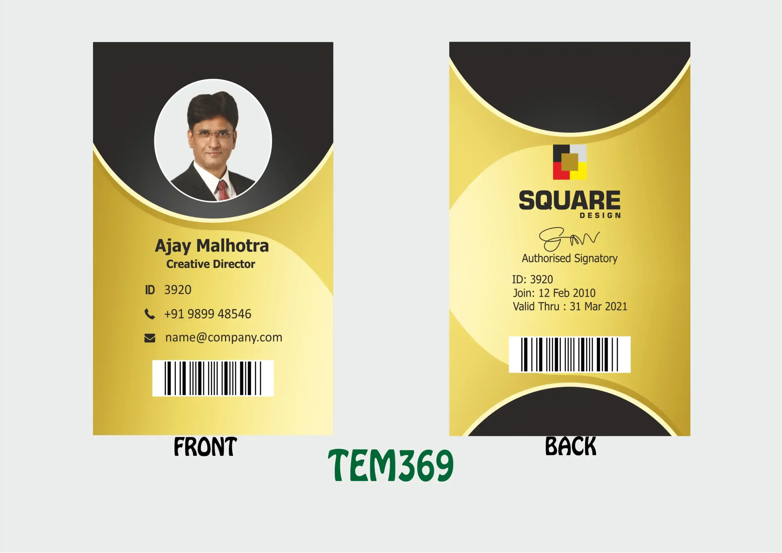 TEM-369 ID Card - TEM369 - Image 1