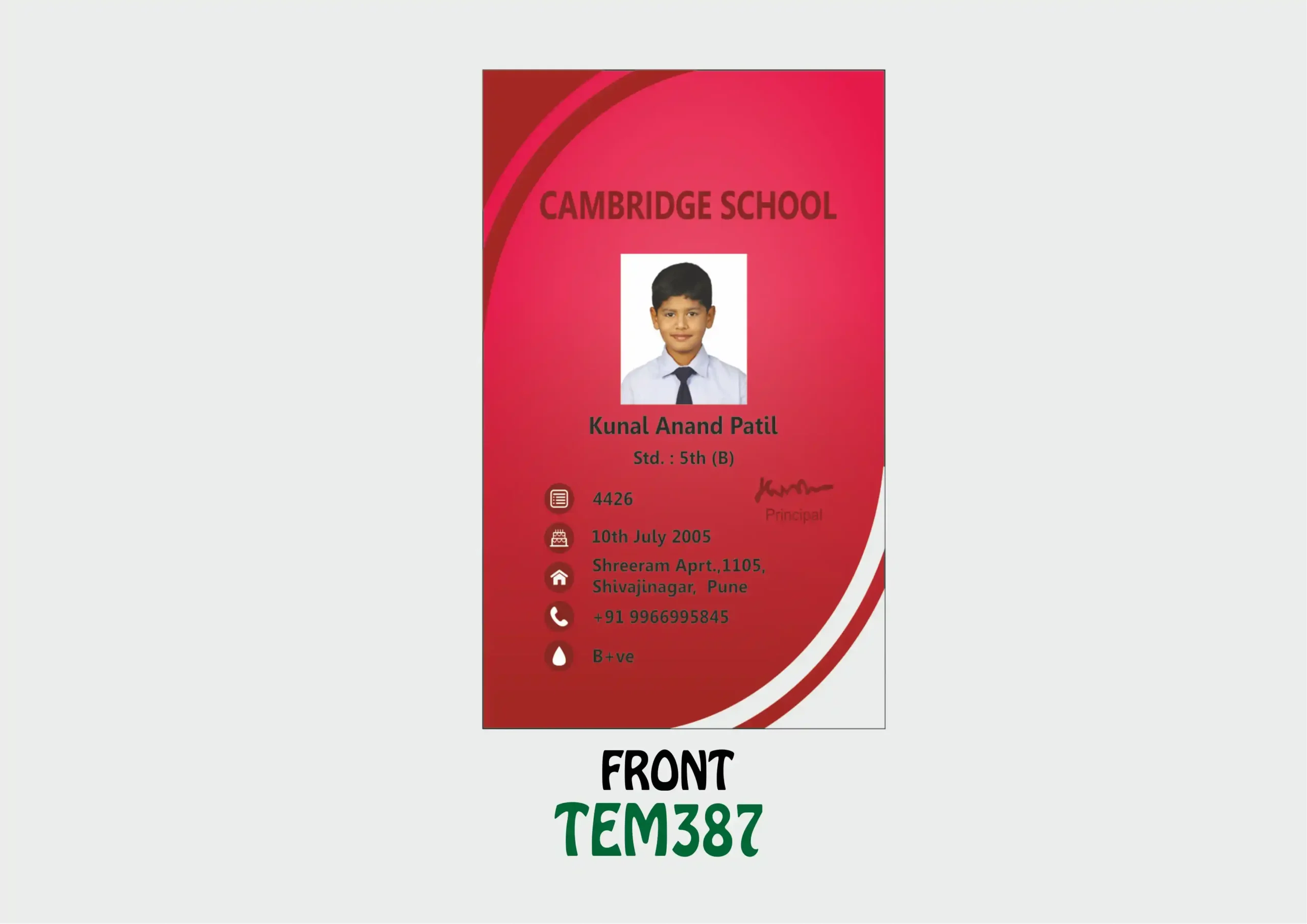 TEM-387 ID Card - TEM387 - Image 1