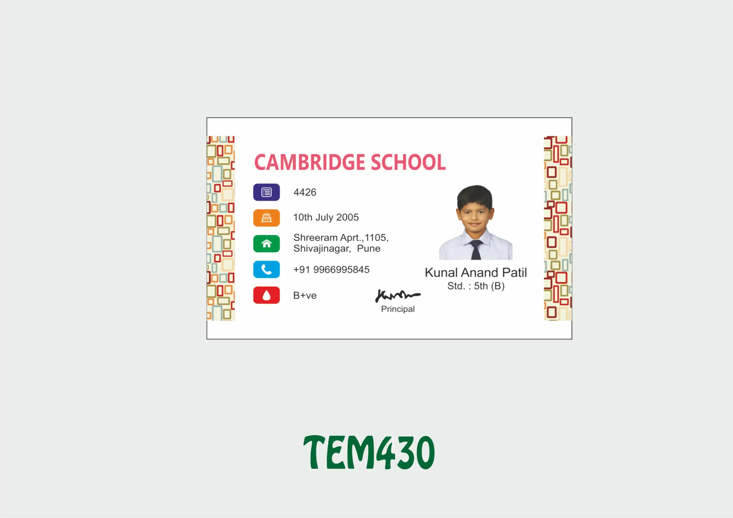 TEM-430 ID Card - TEM430 - Image 1