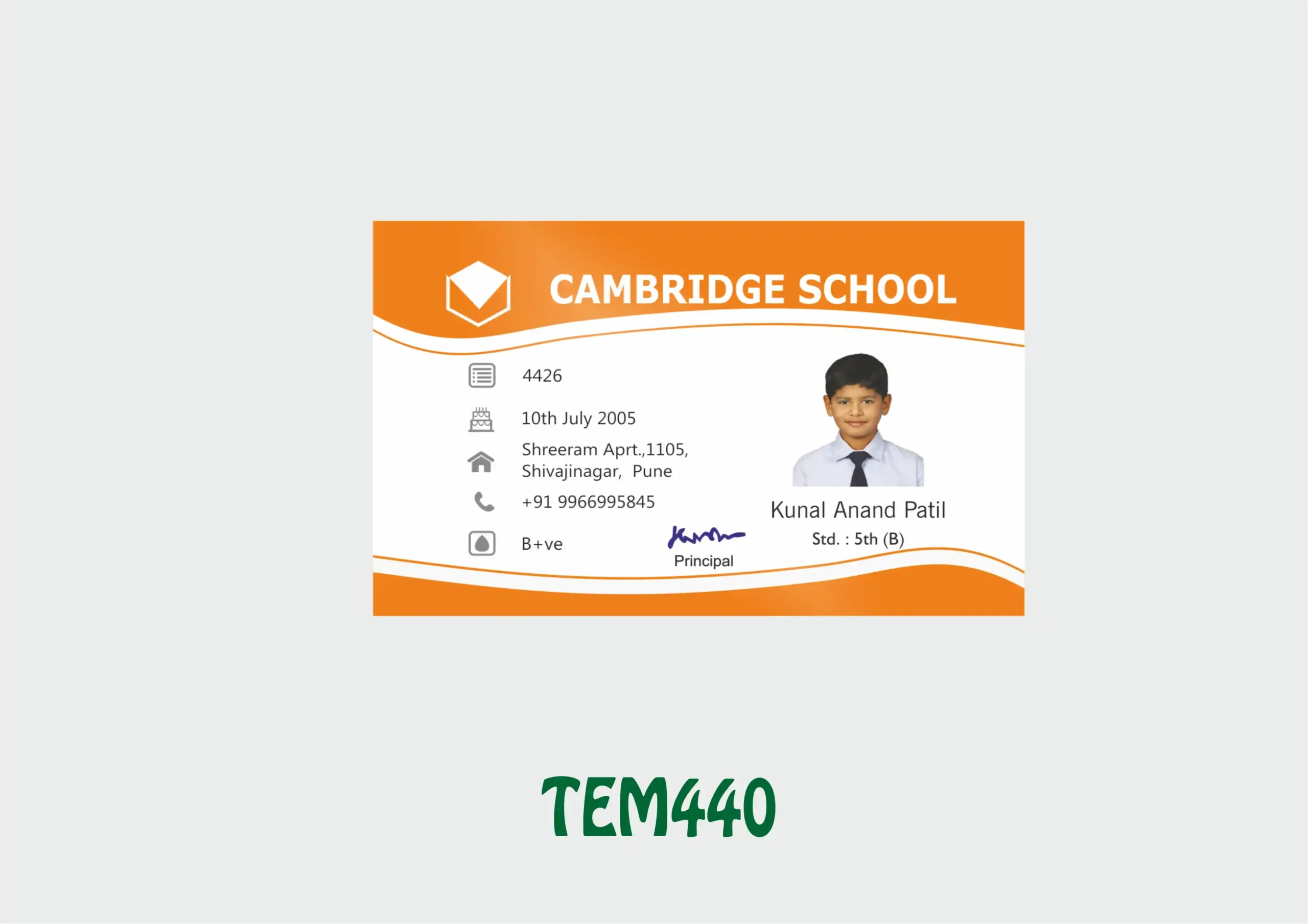 TEM-440 ID Card - TEM440 - Image 1