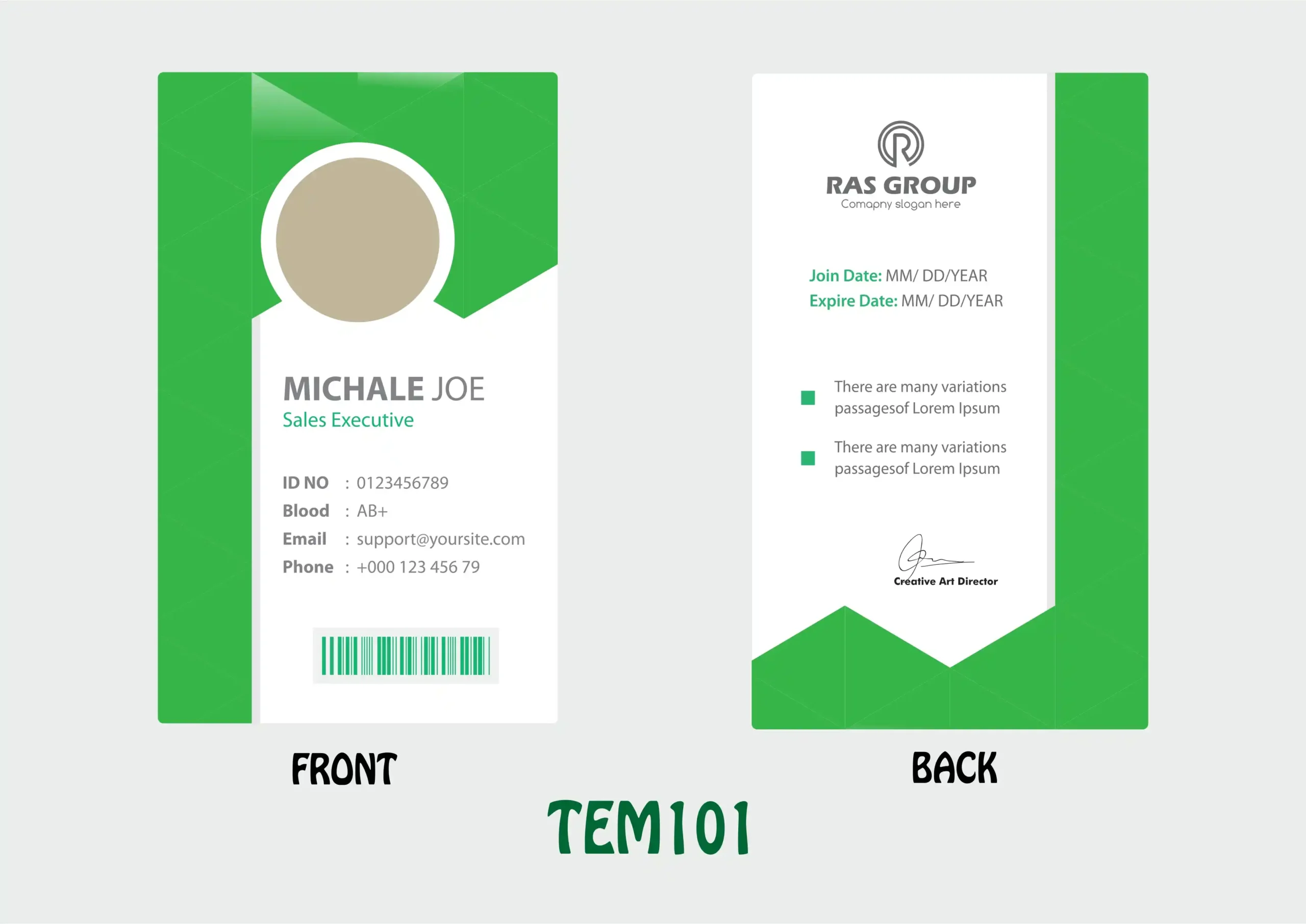 TEM0101 ID Card - TEM101 - Image 1