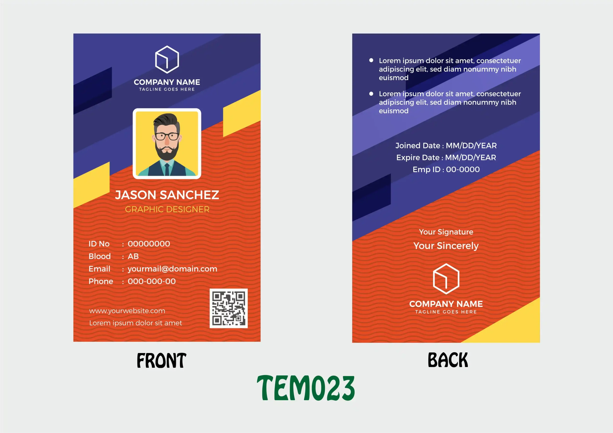 TEM023 ID Card - TEM023 - Image 1