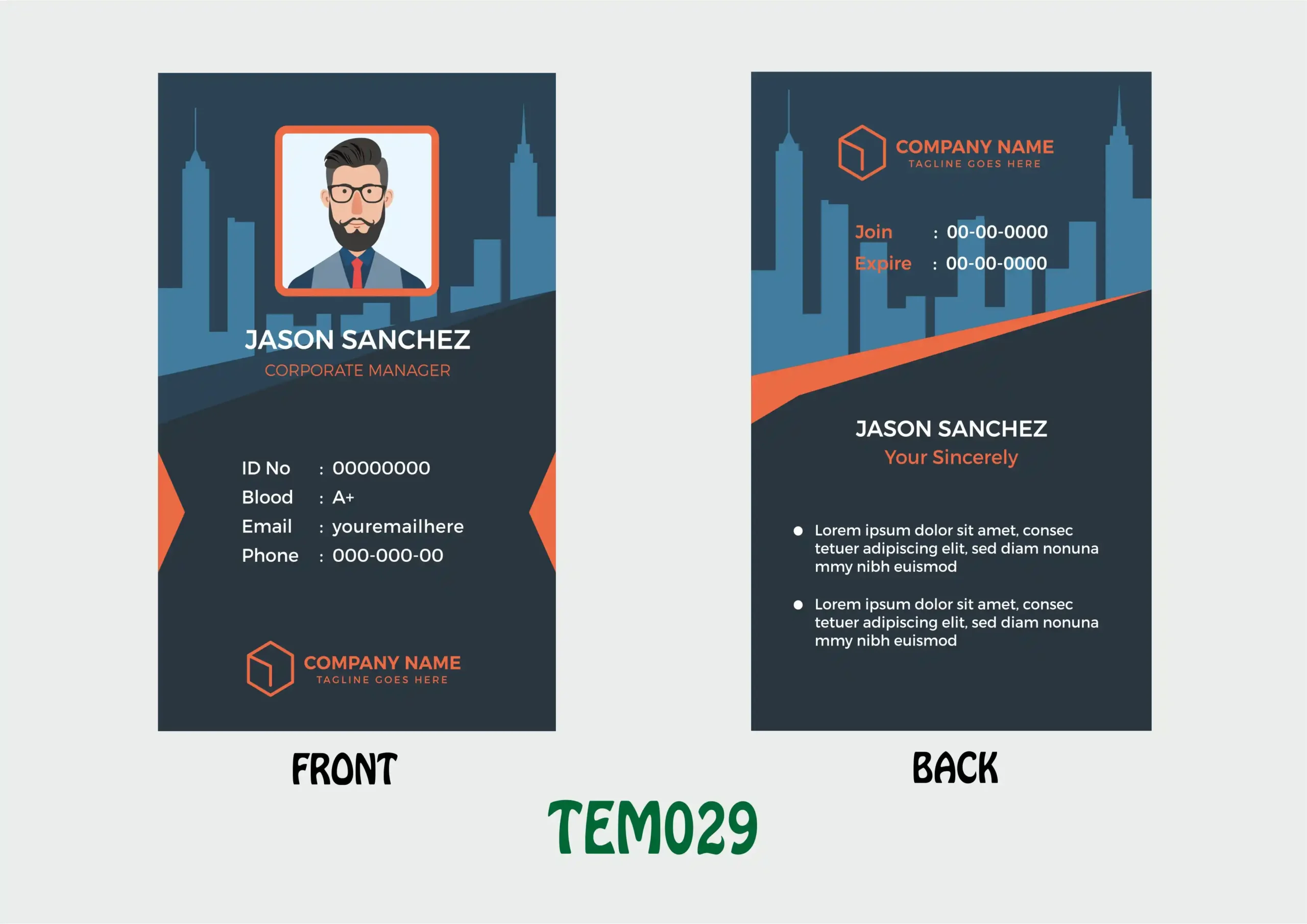 TEM029 ID Card - TEM029 - Image 1