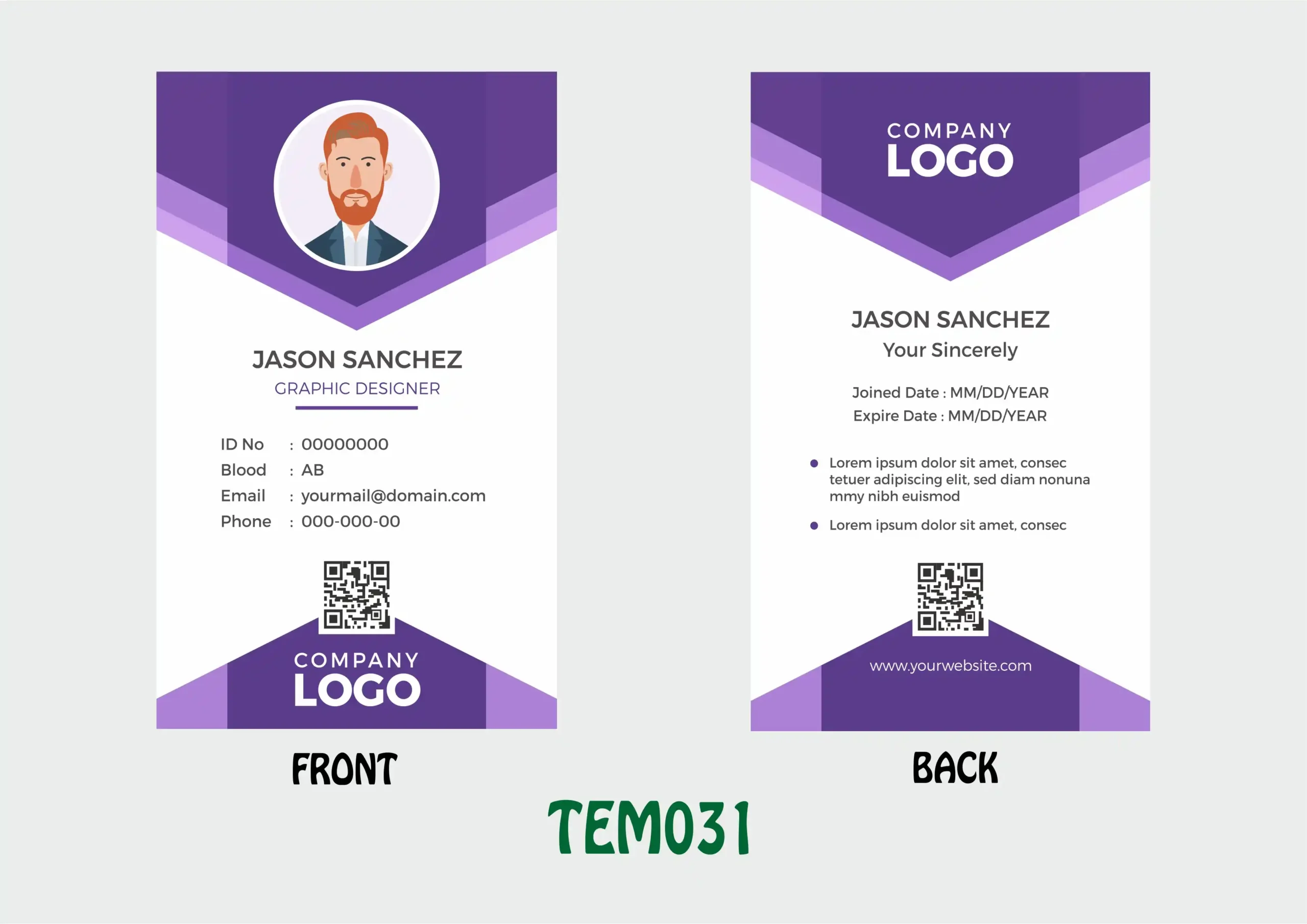 TEM031 ID Card - TEM031 - Image 1