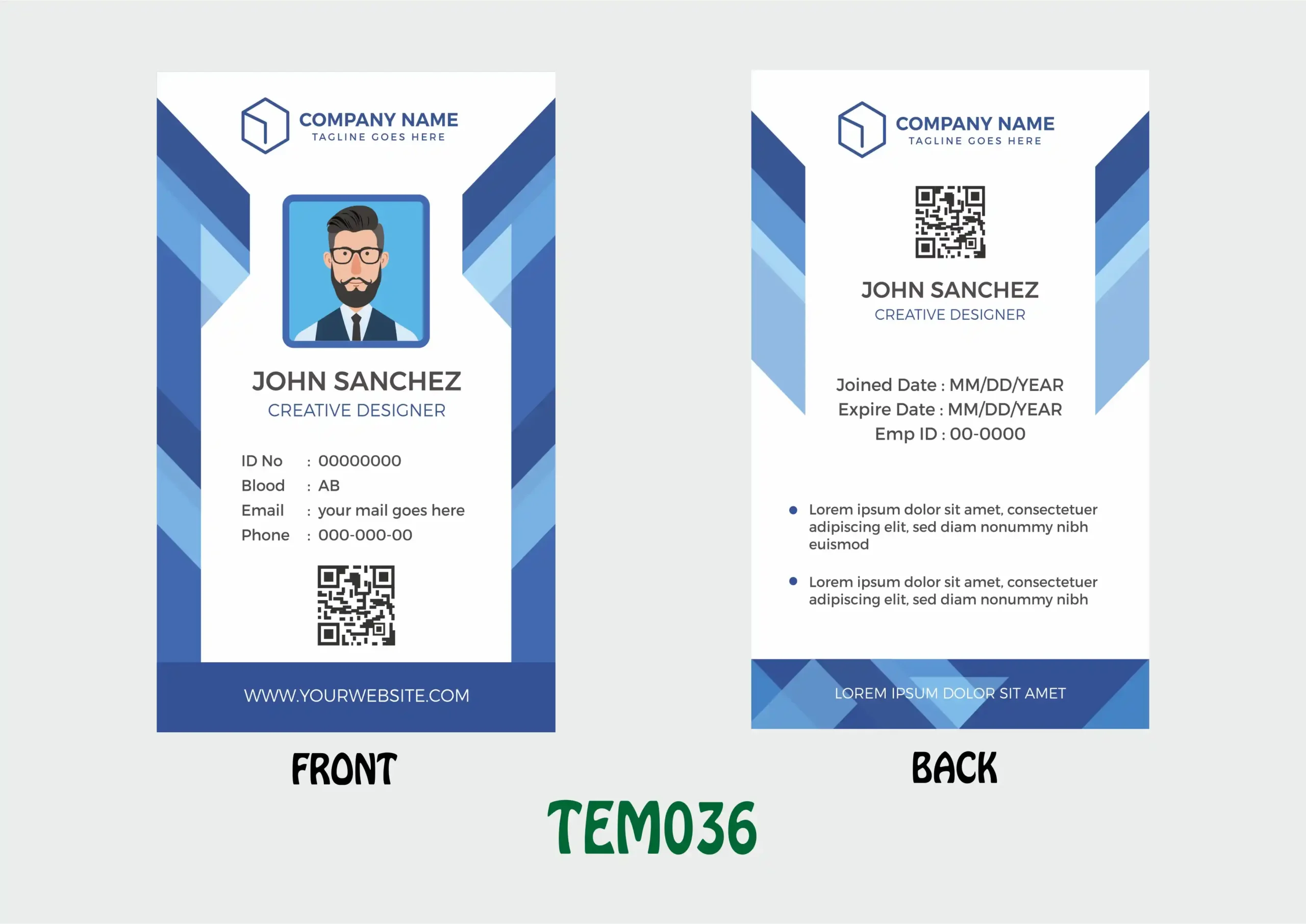 TEM036 ID Card - TEM036 - Image 1