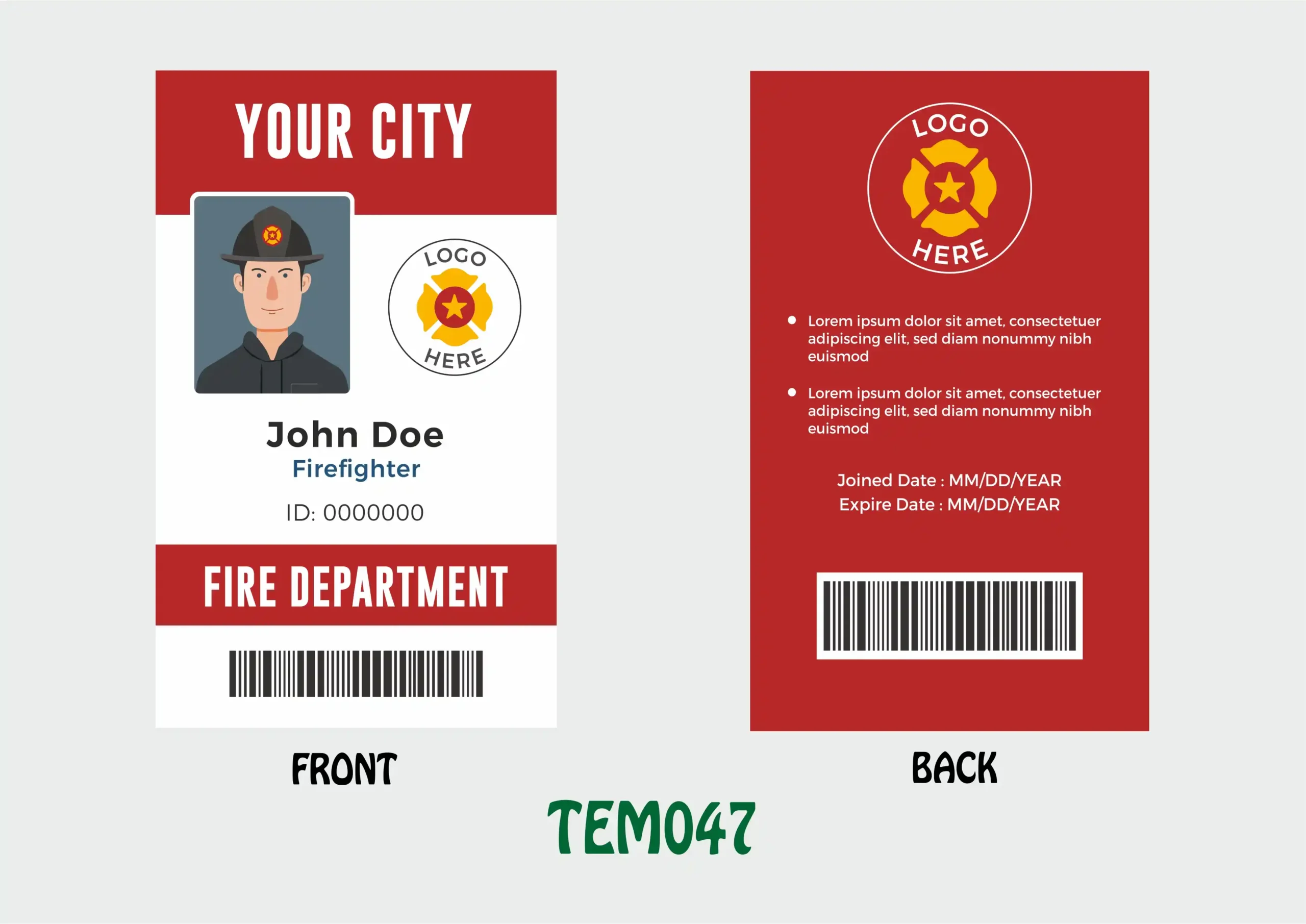 TEM047 ID Card - TEM047 - Image 1