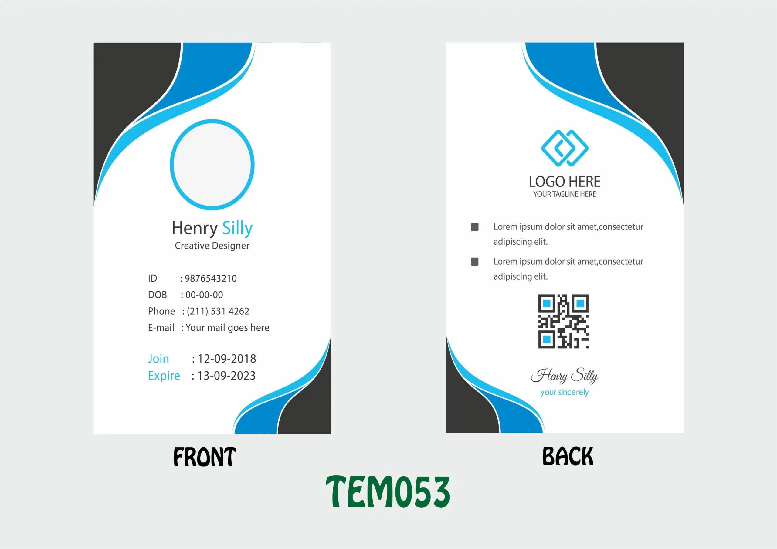 TEM053 ID Card - TEM053 - Image 1