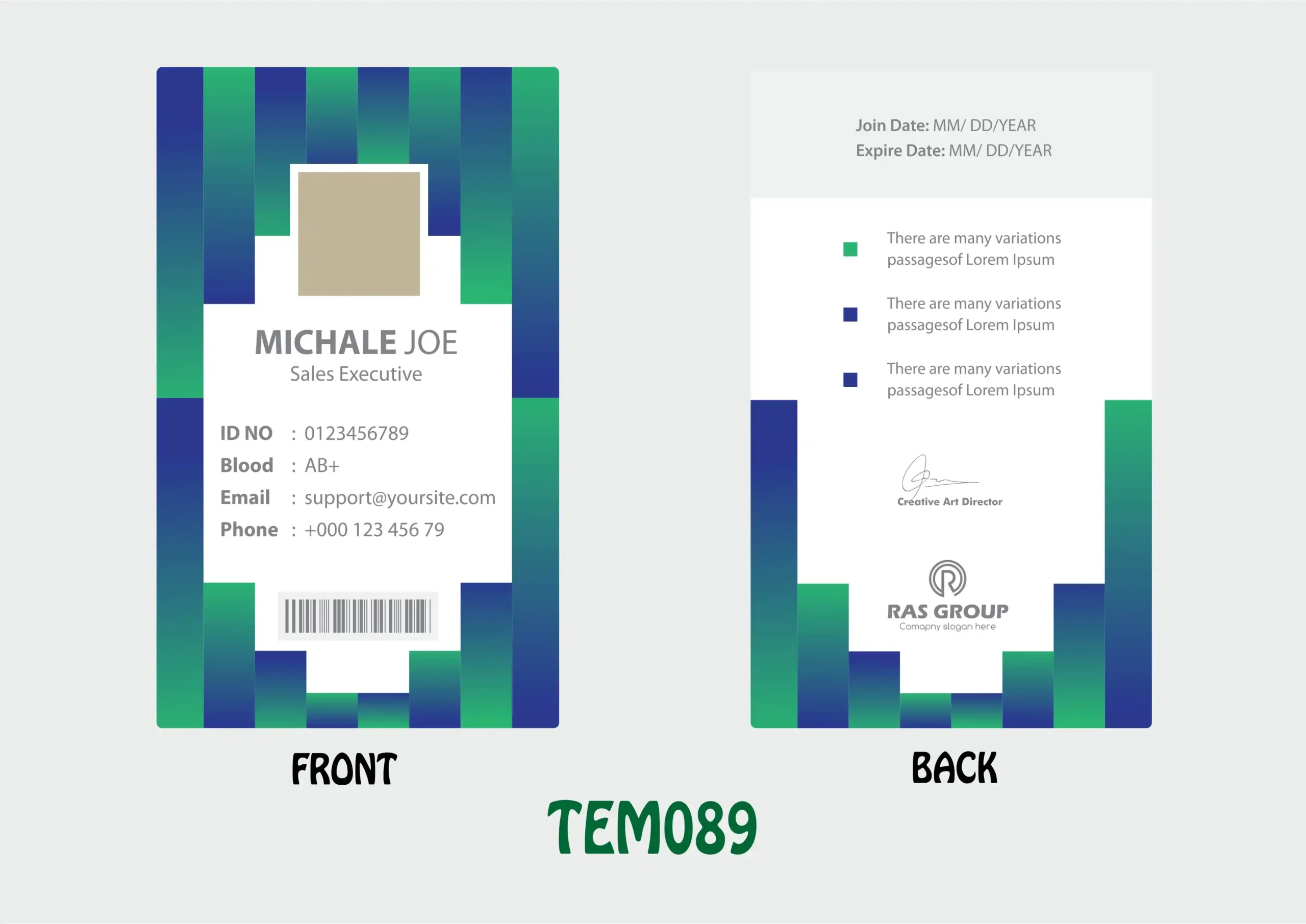 TEM089 ID Card - TEM089 - Image 1