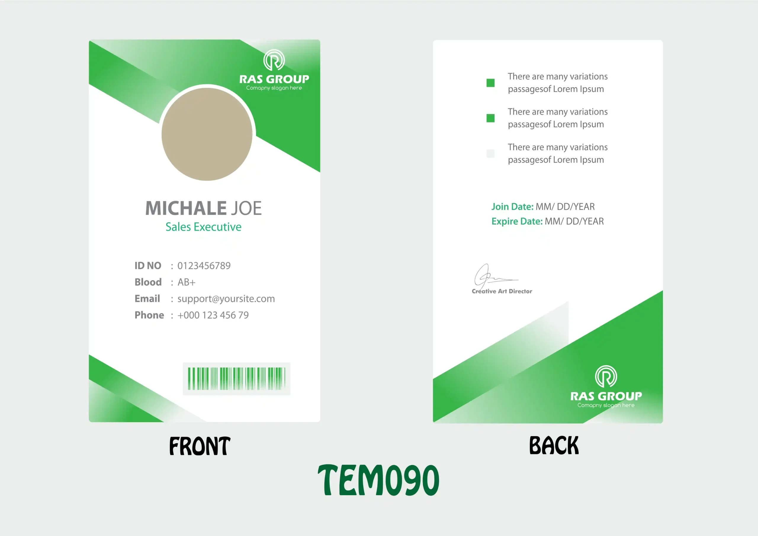 TEM090 ID Card - TEM090 - Image 1