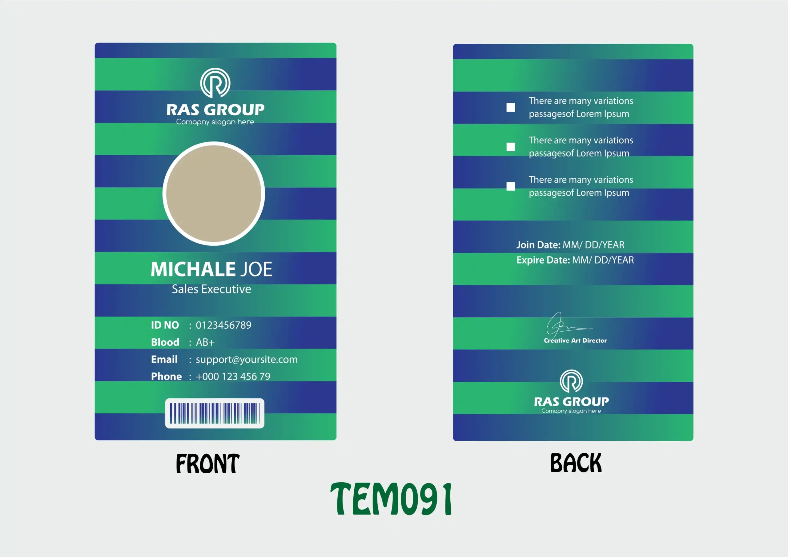 TEM091 ID Card - TEM091 - Image 1