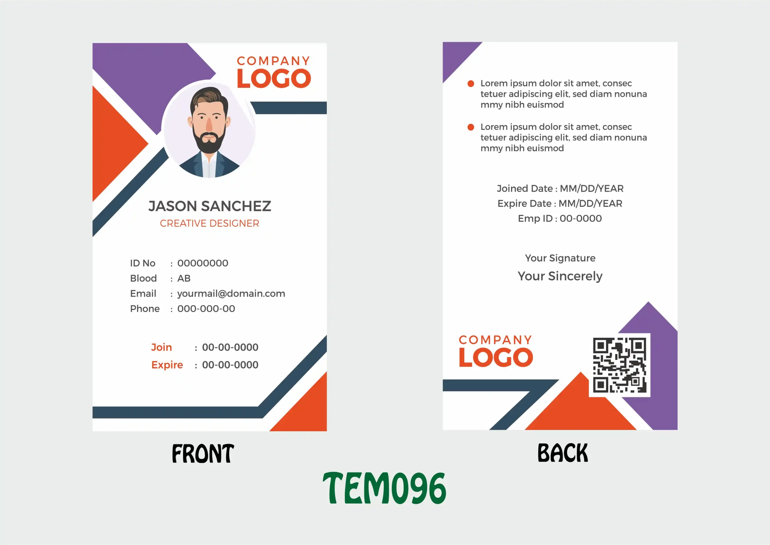 TEM096 ID Card - TEM096 - Image 1