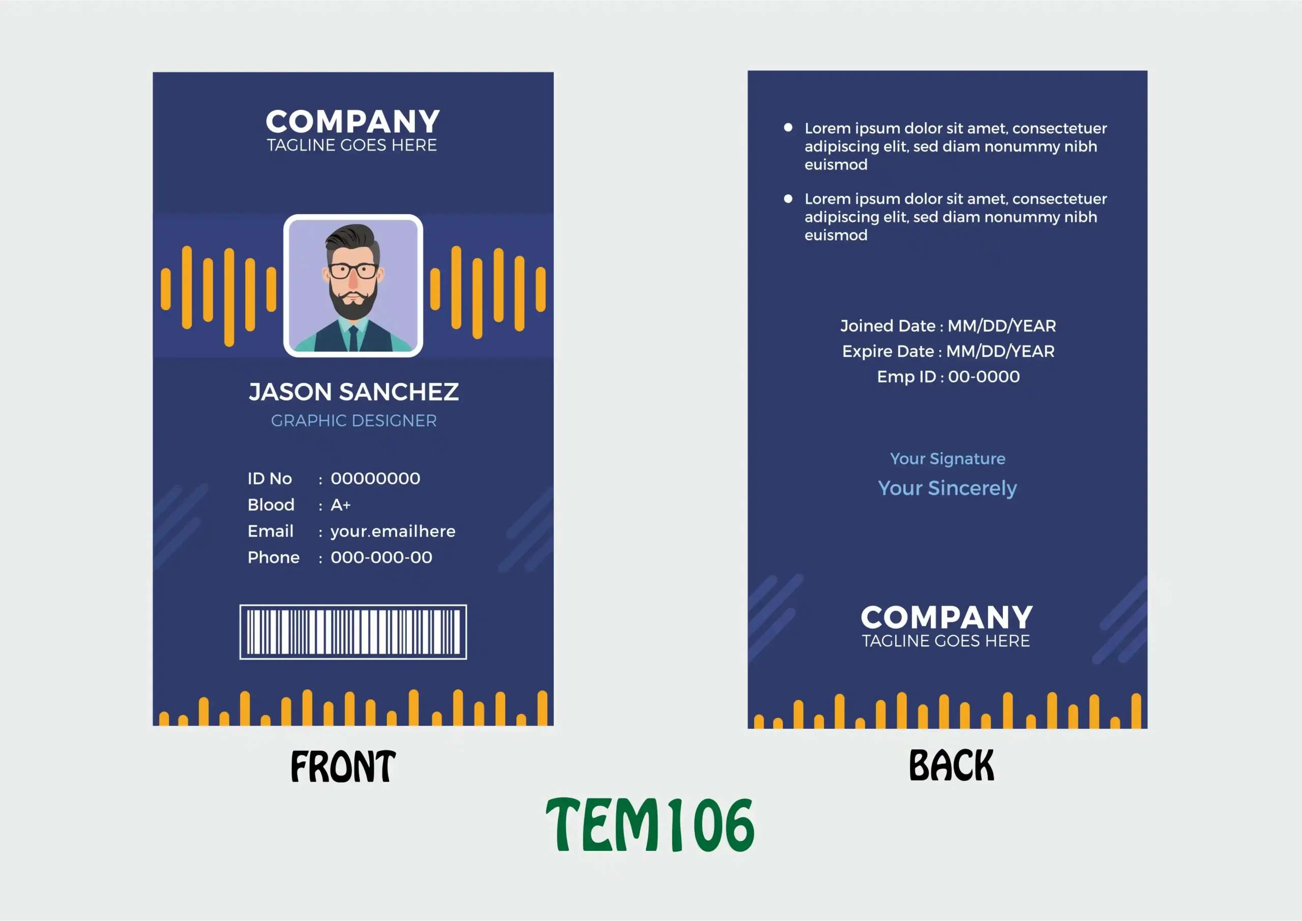 TEM106 ID Card - TEM106 - Image 1