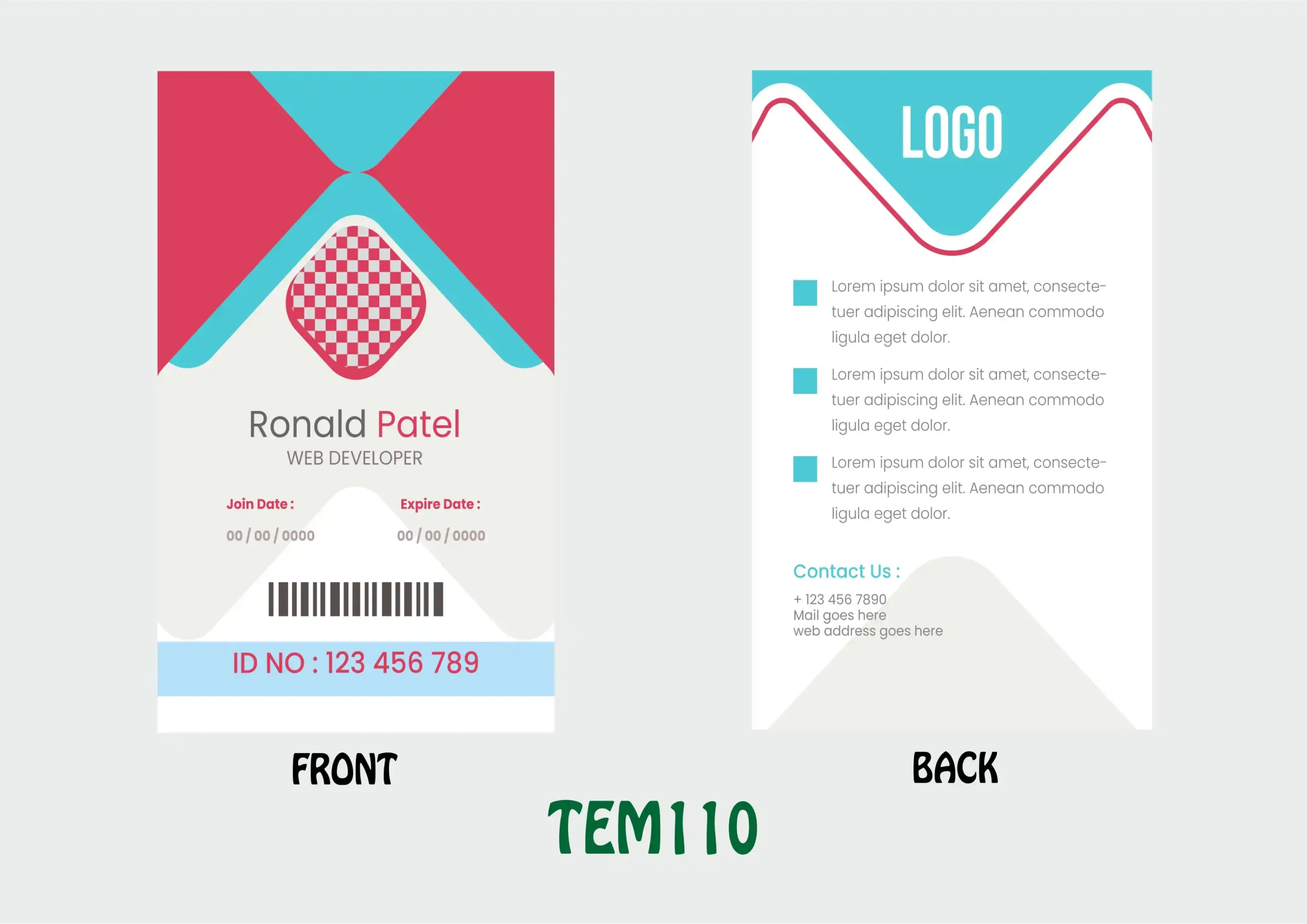 TEM110 ID Card - TEM110 - Image 1