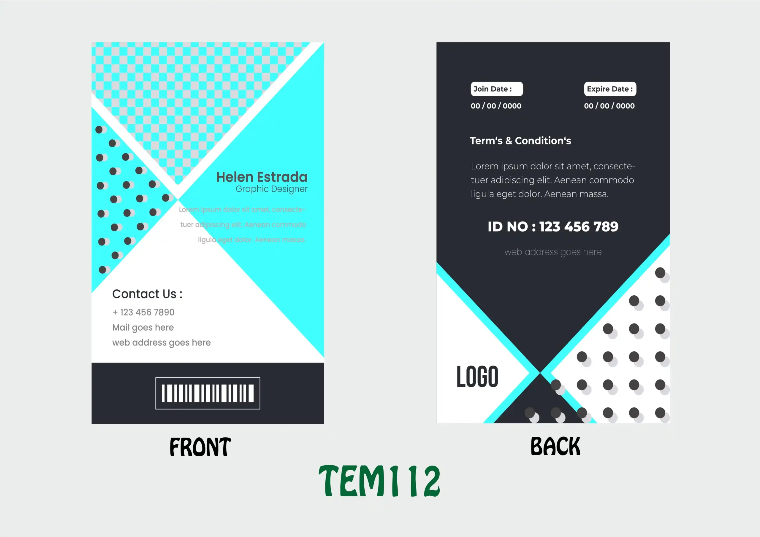 TEM112 ID Card - TEM112 - Image 1