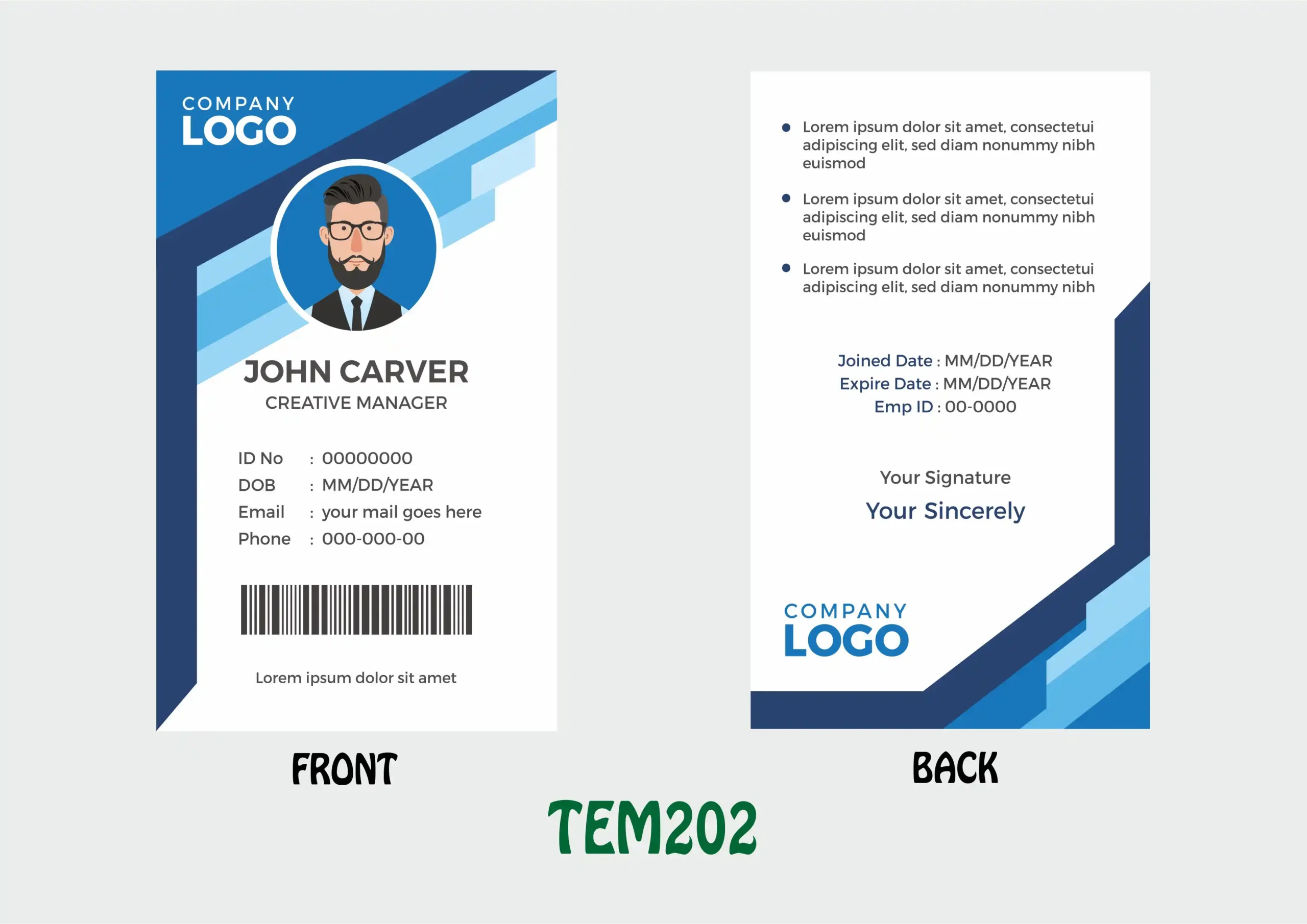 TEM202 ID Card - TEM202 - Image 1