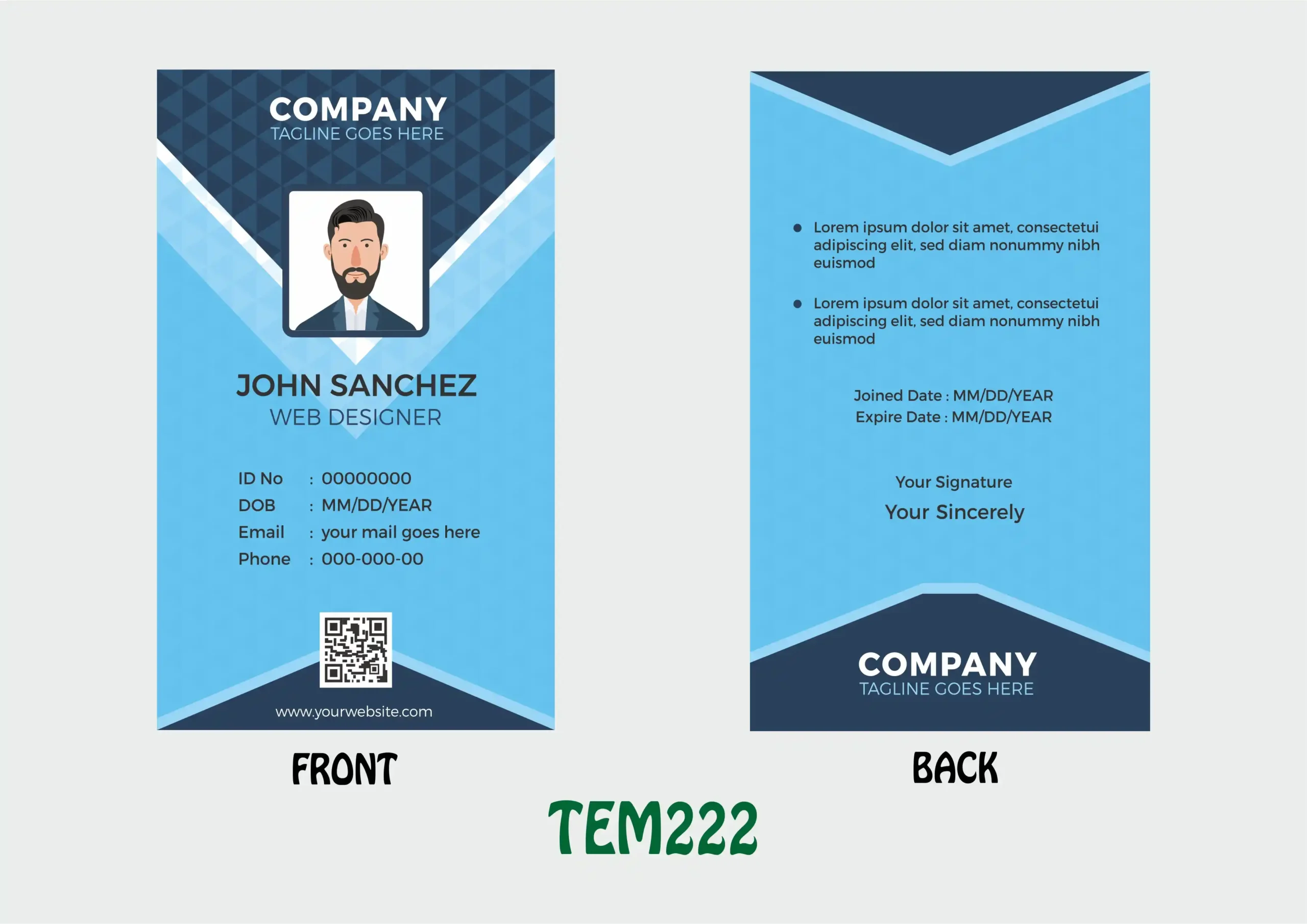TEM222 ID Card - TEM222 - Image 1