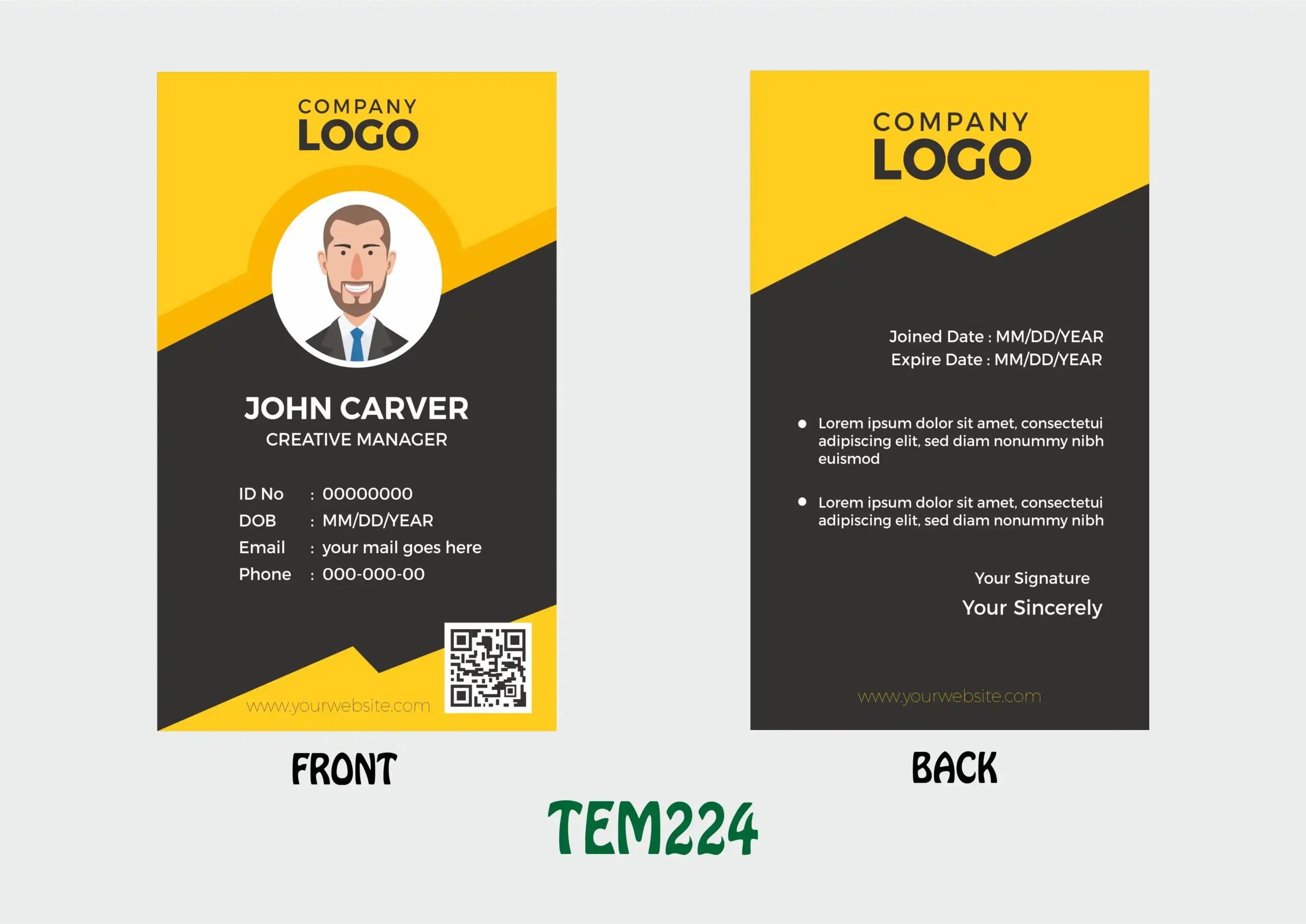 TEM224 ID Card - TEM224 - Image 1