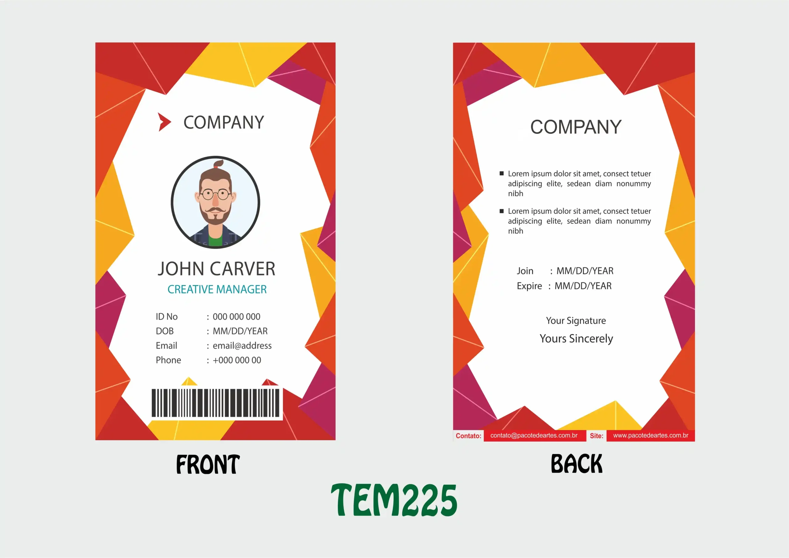 TEM225 ID Card - TEM225 - Image 1