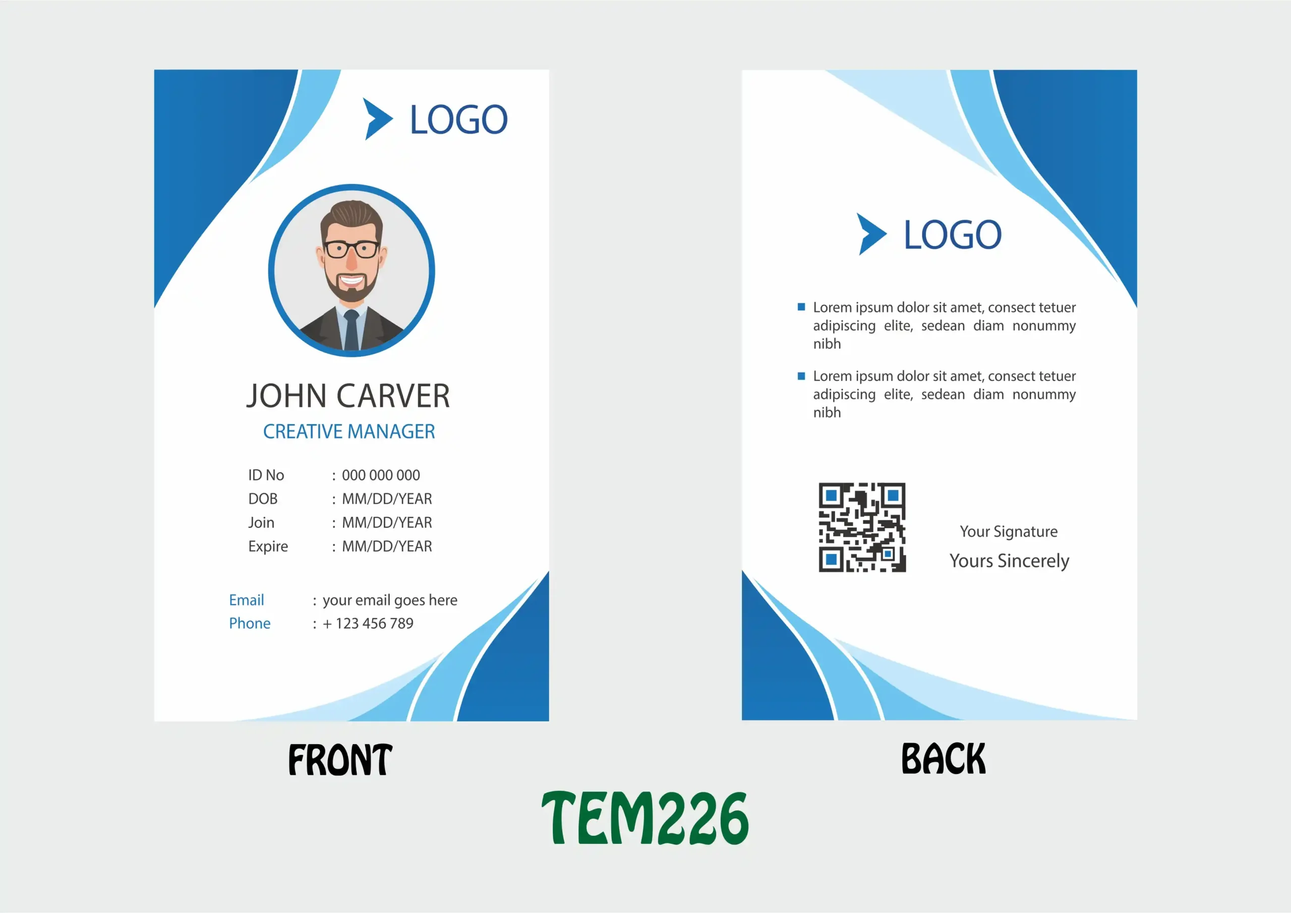 TEM226 ID Card - TEM226 - Image 1