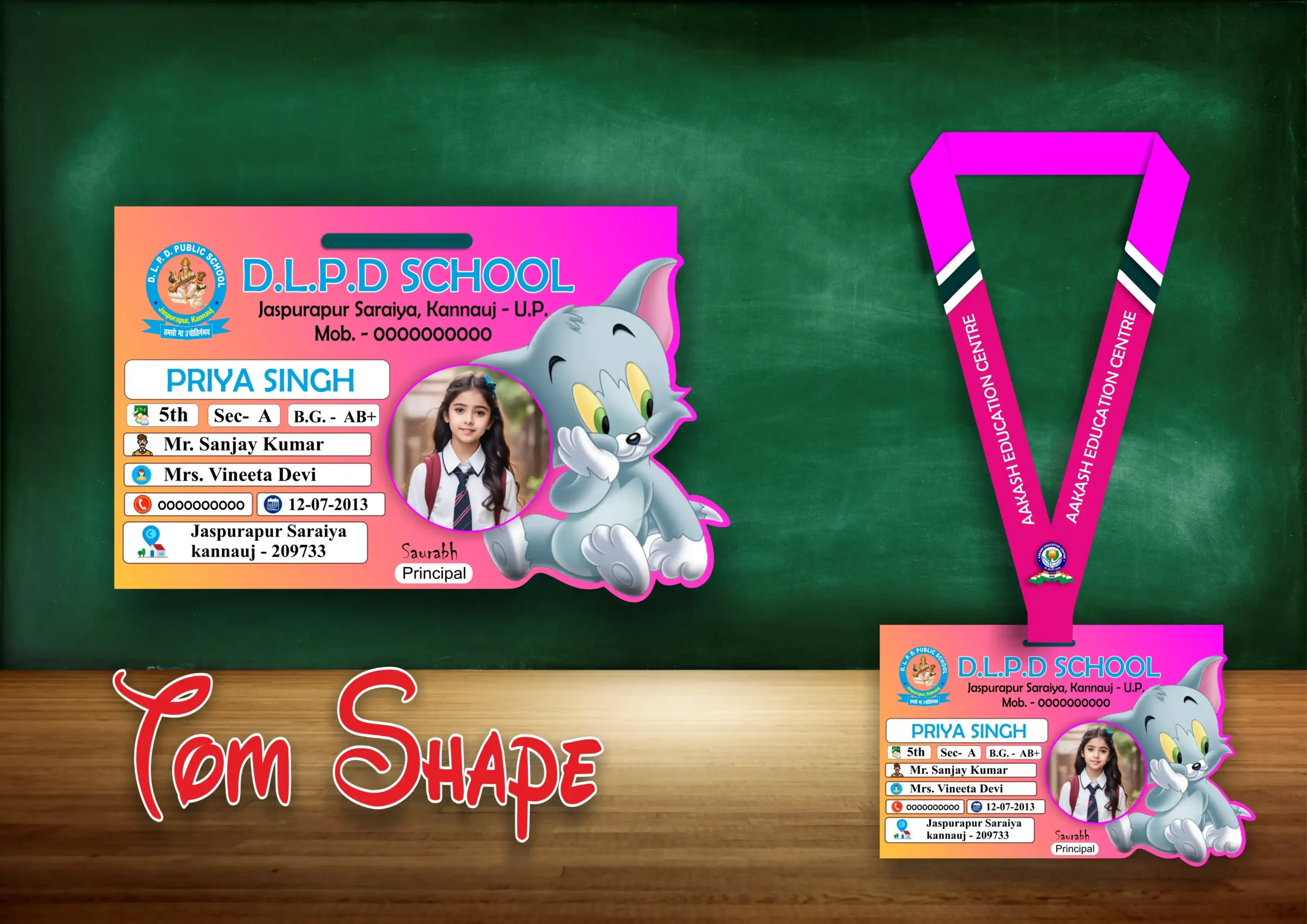 TOM SHAPE ACRLIC ID CARD Tom Shape Acrylic ID Card - Image 1